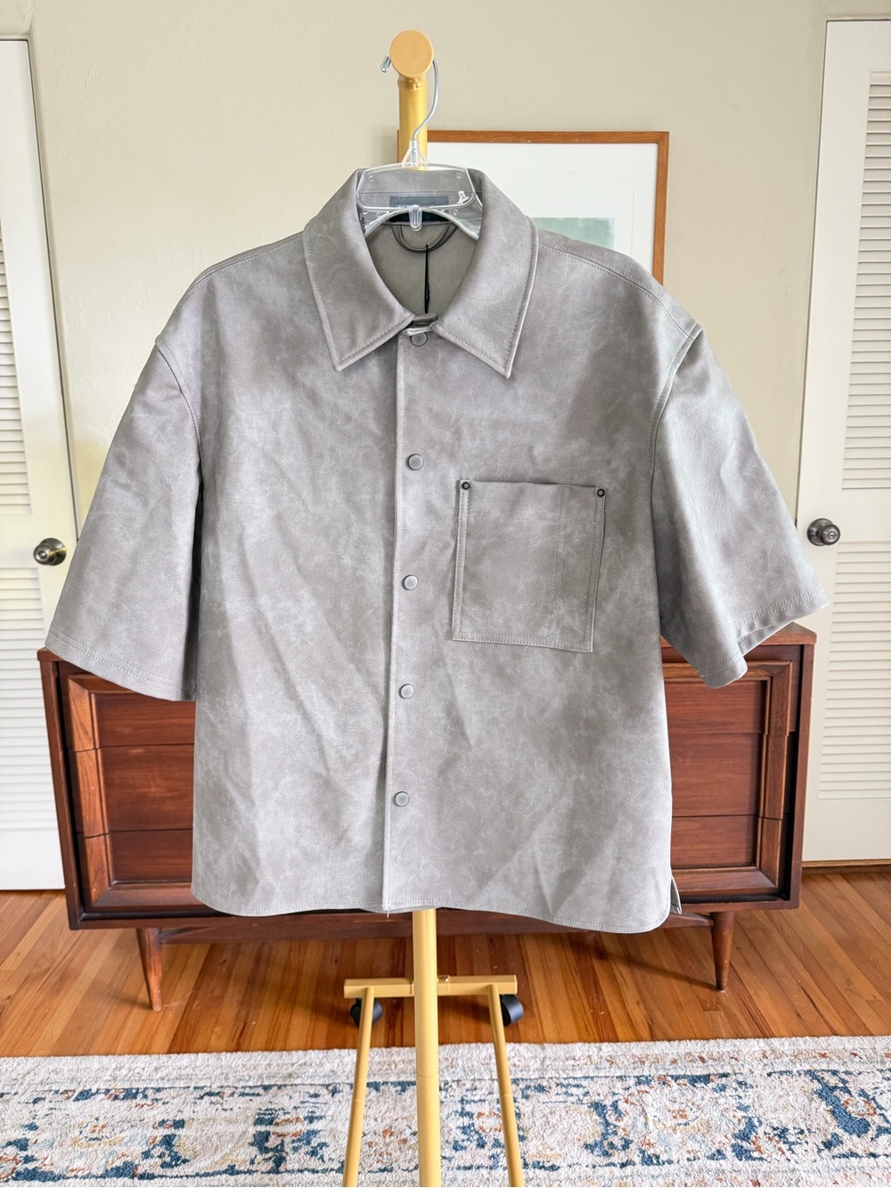 Zara Faux Leather Oversized Shirt Jacket